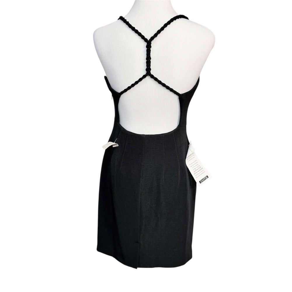 Vintage MISS ASHLEE Chic Black Backless Dress